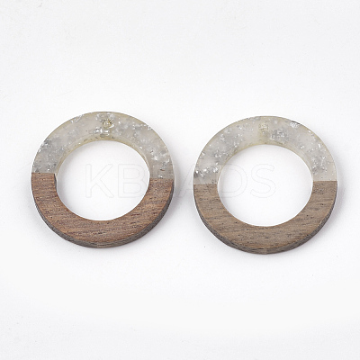 Resin & Walnut Wood Pendants RESI-S358-04E-1