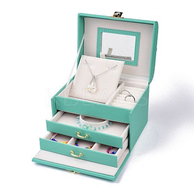 PU Leather Jewelry Organizer Box CON-P012-04B-1