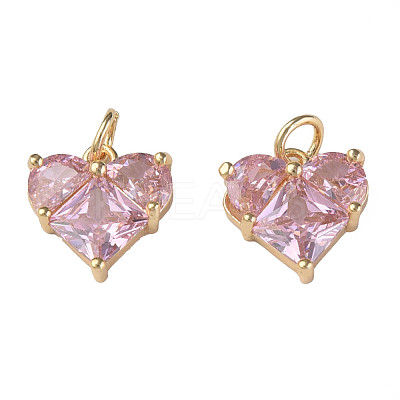 Brass Micro Pave Clear Cubic Zirconia Pendants KK-N233-228A-1