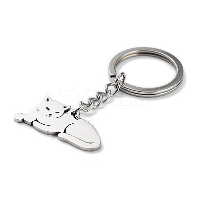 Non-Tarnish Animal 304 Stainless Steel Pendant Keychains KEYC-P017-A02-1