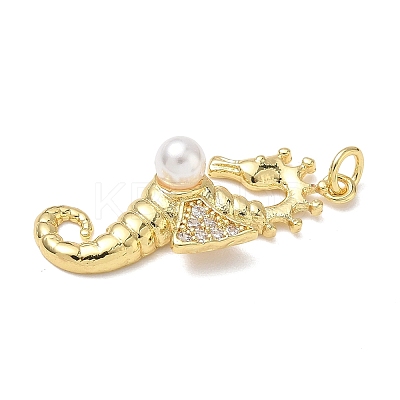 Brass Cubic Zirconia Pendants KK-L253-26G-02-1
