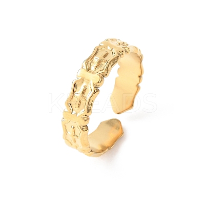 304 Stainless Steel Open Cuff Rings for Women RJEW-K309-14G-1