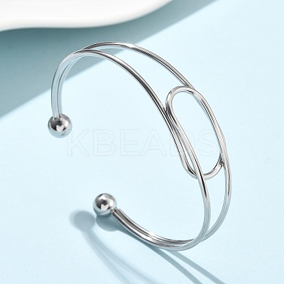 304 Stainless Steel Cuff Bangles BJEW-L682-034P-1
