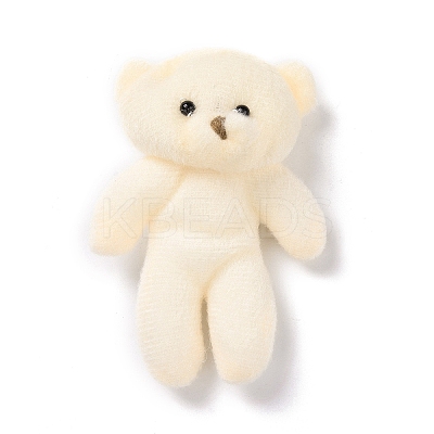 PP Cotton Mini Animal Plush Toys Bear Pendant Decoration HJEW-C002-04-1