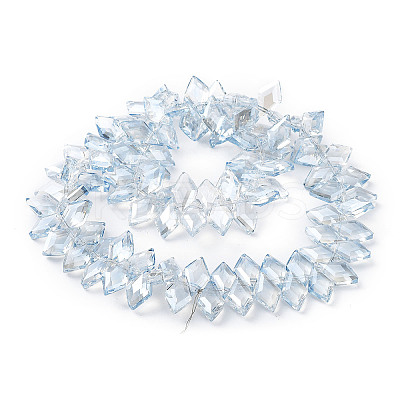 Electroplate Rhombus Glass Beads Strands X-EGLA-A036-12A-PL01-1
