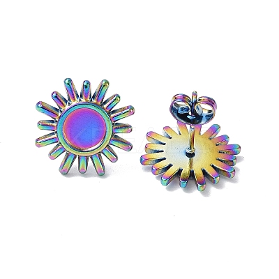 Ion Plating(IP) 304 Stainless Steel Stud Earring Findings STAS-F286-04MC-1