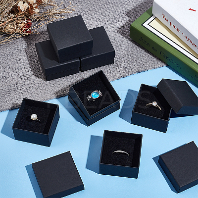 Square Paper Ring Storage Boxes LS-CON-WH0098-10-1