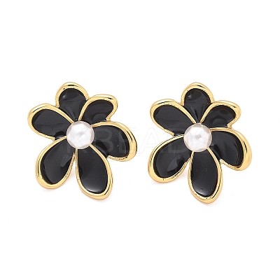 Flower 304 Stainless Steel Stud Earrings EJEW-C142-02G-01-1