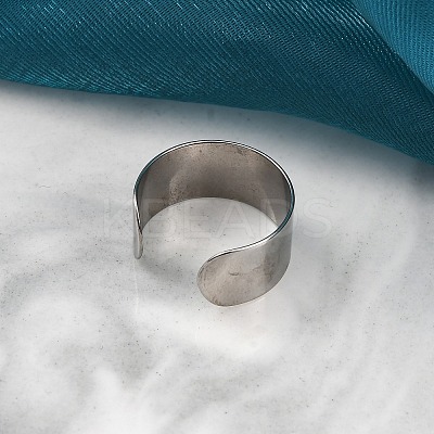 304 Stainless Steel Open Cuff Rings RJEW-G335-01B-1