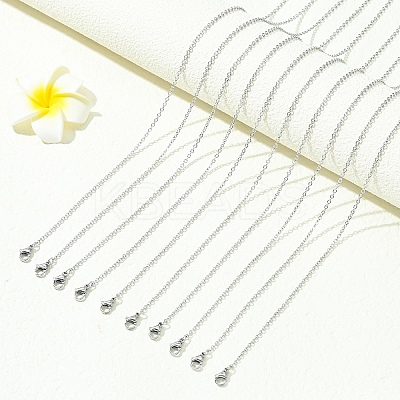 10Pcs 304 Stainless Steel Cable Chain Necklaces NJEW-YW0001-25P-1