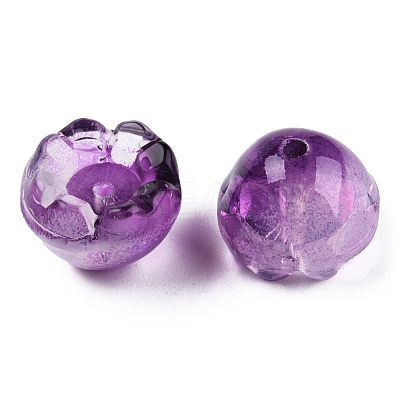 Transparent Spray Painted Glass Beads GLAA-N035-032-C06-1