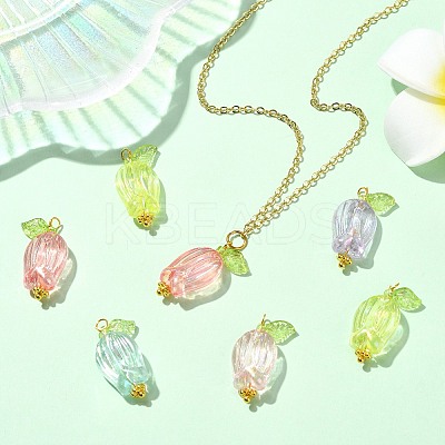 200Pcs Transparent ABS Plastic Pendants PALLOY-CJ00120-1