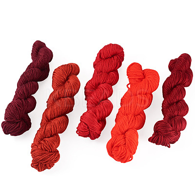 5 Skeins 5 Colors Red Color Theme Acrylic Fiber Yarn OCOR-TA0003-19A-1