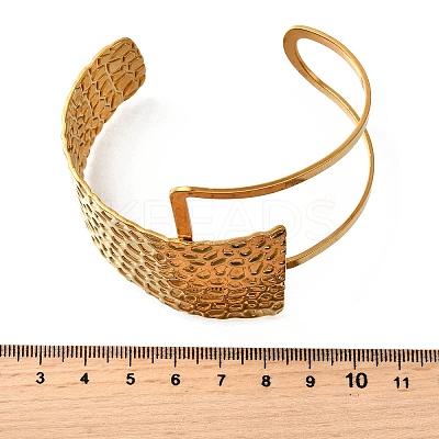 Exaggerated 304 Stainless Steel Cuff Bangles for Women BJEW-V005-02G-1