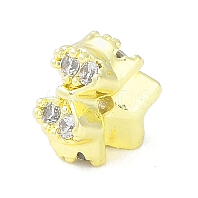 Brass Pave Clear Cubic Zirconia Beads KK-F875-13G-1