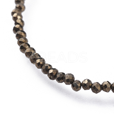 Natural Pyrite Bead Bracelets BJEW-JB04555-02-1
