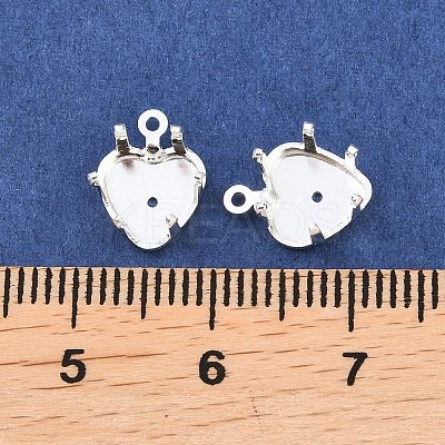 Heart Brass Sew on Prong Settings KK-C163-14A-S-1