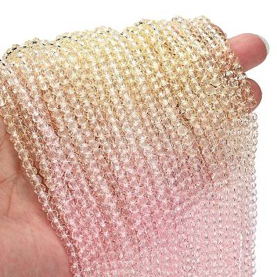 Transparent Painted Glass Beads Strands X1-DGLA-A034-T4mm-A25-1