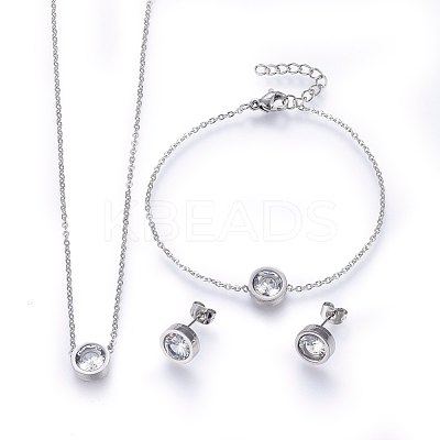 304 Stainless Steel Jewelry Sets SJEW-H137-24P-1