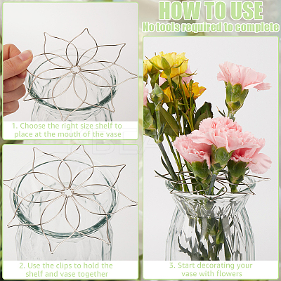 3Pcs 3 Style 201 Stainless Steel Flower Arrangement Insert Lids FIND-GF0006-39-1