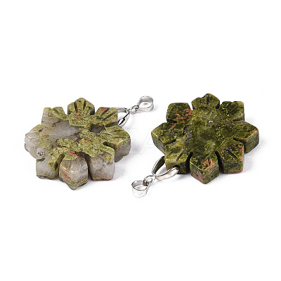 Natural Unakite Pendants G-T144-12G-1