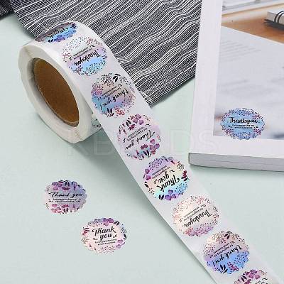 Rainbow Laser 1 Inch Thank You Sticker DIY-A006-G08-1