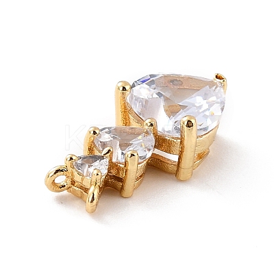 Eco-Friendly Brass Clear Cubic Zirconia Pendants ZIRC-C027-02G-RS-1