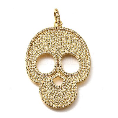 Brass Micro Pave Cubic Zirconia Pendants KK-U055-08G-03-1