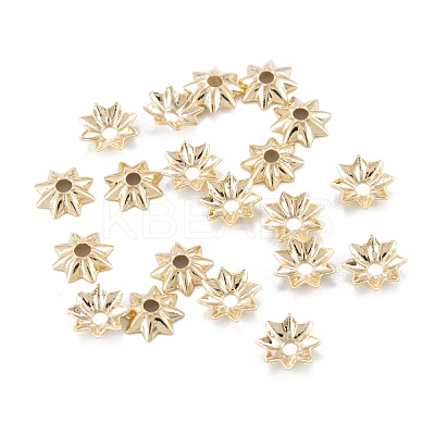 Multi-Petal Brass Bead Caps KK-D063-17G-1