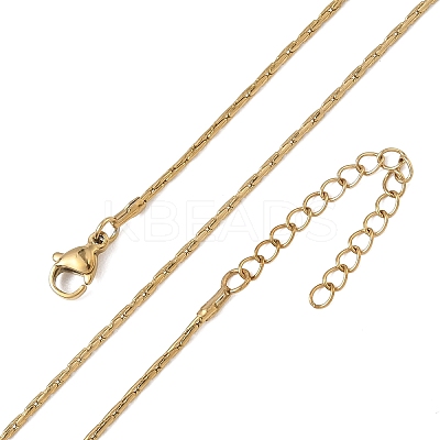 1.2MM 304 Stainless Steel Boston Link Chain Necklaces NJEW-D328-01G-02-1