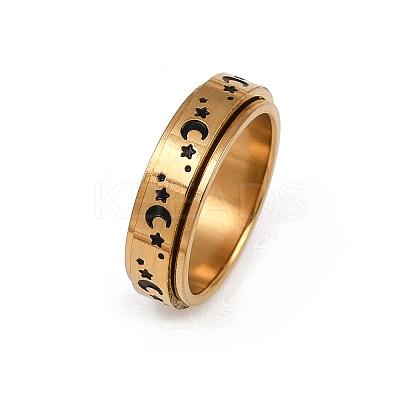 304 Stainless Steel Enamel Rotating Finger Rings RJEW-A074-03G-1