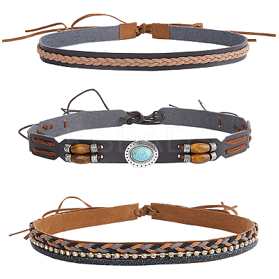 3Pcs 3 Styles Crystal Rhinestone Southwestern Cowboy Hat Belt DIY-CP0009-17B-1