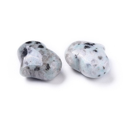 Natural Sesame Jasper/Kiwi Jasper Heart Love Stone G-F659-A17-1