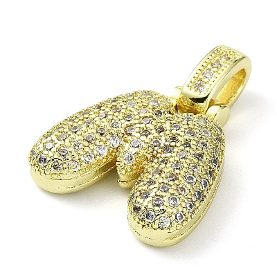 Brass Micro Pave Clear Cubic Zirconia Pendants KK-M279-01G-M-1