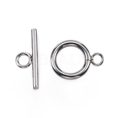 Non-Tarnish 304 Stainless Steel Toggle Clasps X-STAS-F040-40C-P-1