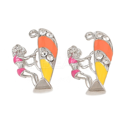 Alloy Enamel Rhinestone Pendants FIND-B062-10P-1