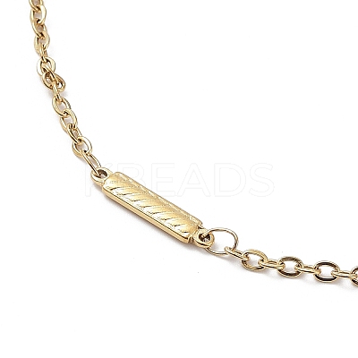 Ion Plating(IP) 304 Stainless Steel Rectangle Link Chain Necklace NJEW-K249-04G-1