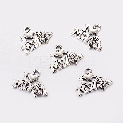 Tibetan Style Alloy Puppy Pendants LS-TIBEP-0399-S-FF-1