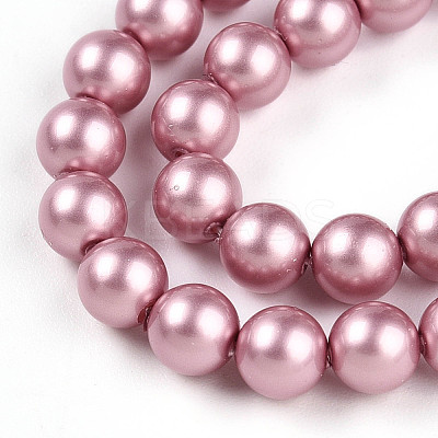 Baking Paint Pearlized Glass Pearl Bead Strands HY-N002-5mm-C01-1