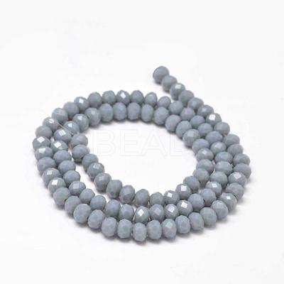 Faceted Rondelle Glass Beads Strands GLAA-I033-6mm-21-1