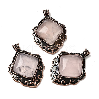 Natural Rose Quartz Pendants G-A297-03R-19-1