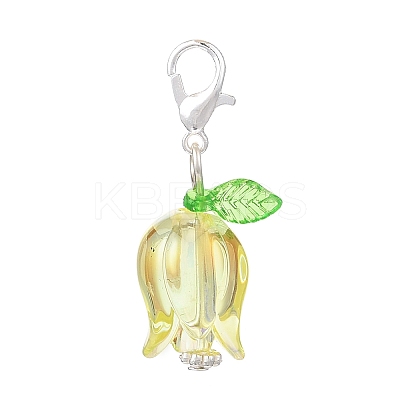 Tulip Acrylic Pendant Decorations HJEW-JM03082-02-1