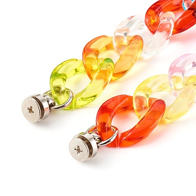 Acrylic Curb Chain Phone Case Chain HJEW-JM00504-02-1