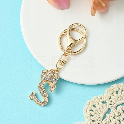 Golden Alloy Rhinestone Keychain KEYC-YW00105-19-1