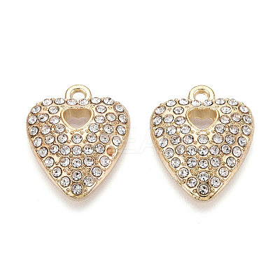 Alloy Rhinestone Pendants FIND-N008-12KCG-01-1