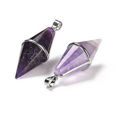 Natural & Synthetic Mixed Gemstone Pointed Pendants G-F763-04P-1