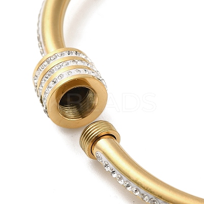 304 Stainless Steel Pave Crystal Rhinestone Screw Bangles for Women LS-BJEW-E099-01G-1