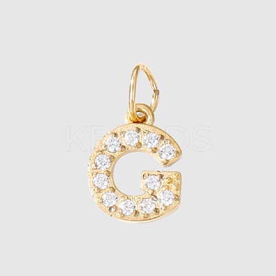 Stainless Steel Cubic Zirconia Pendants with Jump Rings FIND-PW0024-08G-1