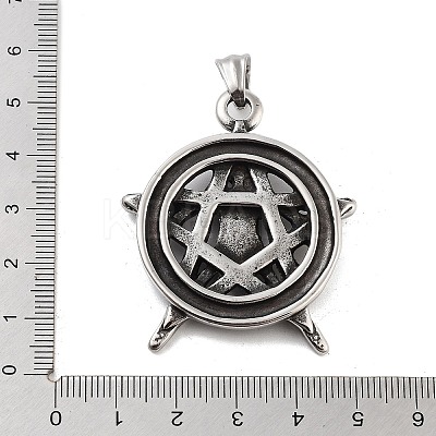 Retro 304 Stainless Steel Big Pendants STAS-I205-38AS-06-1