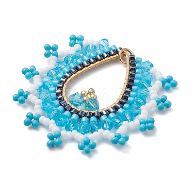 Glass Seed Beads Big Pendants PALLOY-MZ00410-02-1
